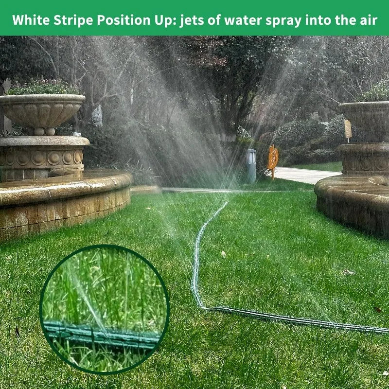 150 FT (50FT*3) Flat Sprinkler Hose for Lawn Watering Garden Soaker Hose with Holes, Heavy Duty Lightweight No-Kink Water